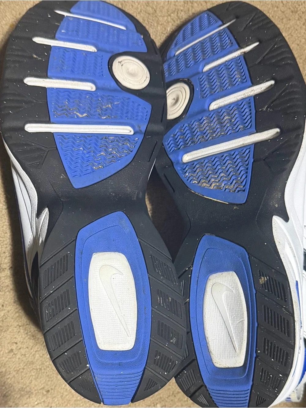 Nike Men's Black White and Blue Athletic Training Shoes